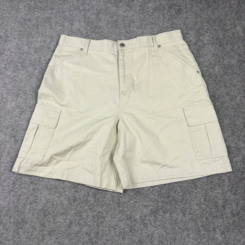 Faded Glory Cargo Shorts Women 14 Stone Cotton Utility Workwear Outdoors Y2K 00s